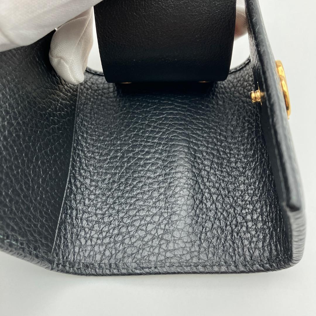 美品 グッチ 6連キーケース GGマーモント ブラック レザー