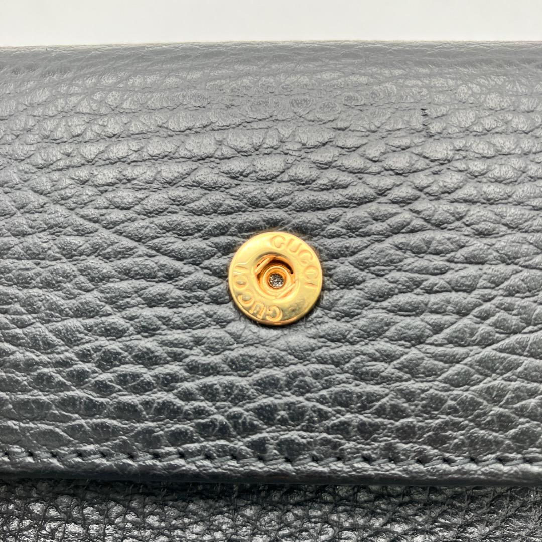 美品 グッチ 6連キーケース GGマーモント ブラック レザー