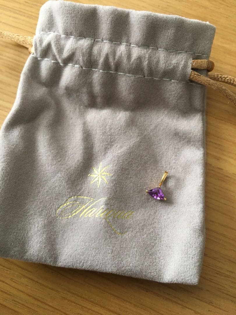 値下げ　Hariqua ハリックァ　アメジスト チャーム　k18