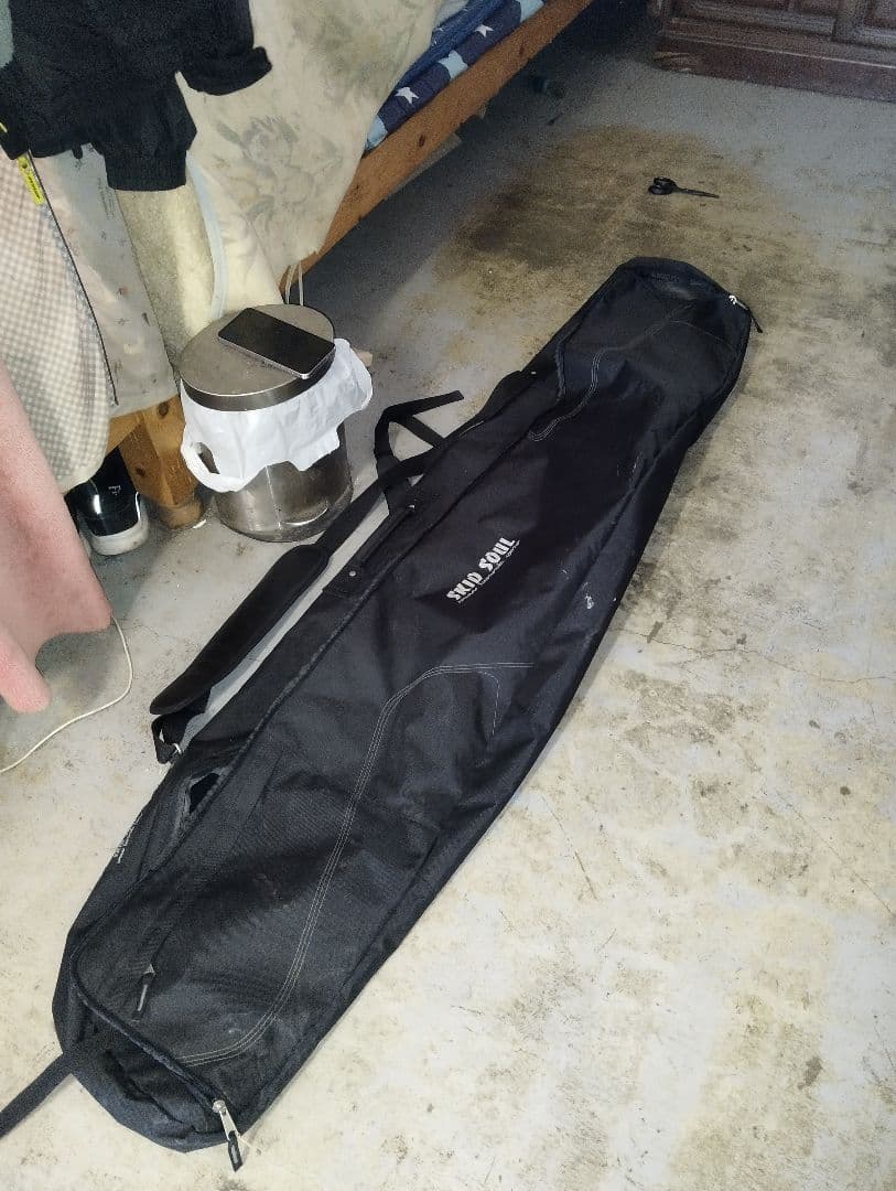 スノーボード チェック柄 スカルデザイン