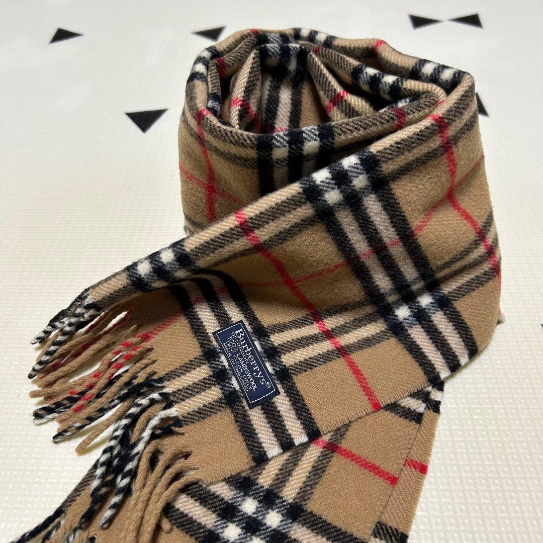 美品 Burberrys バーバリー ノバチェック柄 ラムウールマフラー