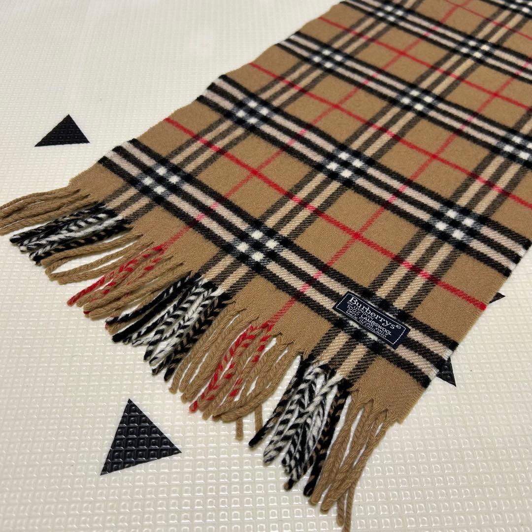 美品 Burberrys バーバリー ノバチェック柄 ラムウールマフラー