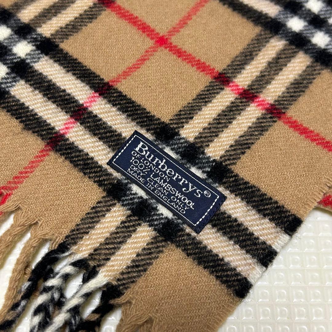 美品 Burberrys バーバリー ノバチェック柄 ラムウールマフラー