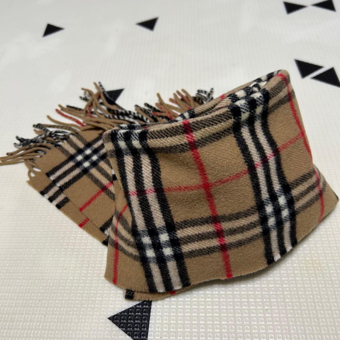 美品 Burberrys バーバリー ノバチェック柄 ラムウールマフラー