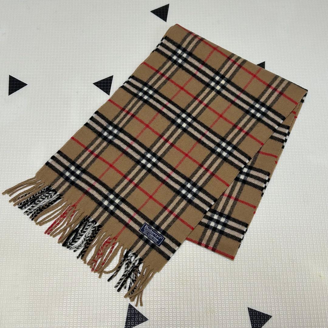 美品 Burberrys バーバリー ノバチェック柄 ラムウールマフラー