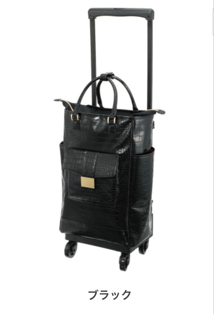 【新品未使用】人気スワニー 黒 Lサイズ トートキャリー クロコ型押し完売