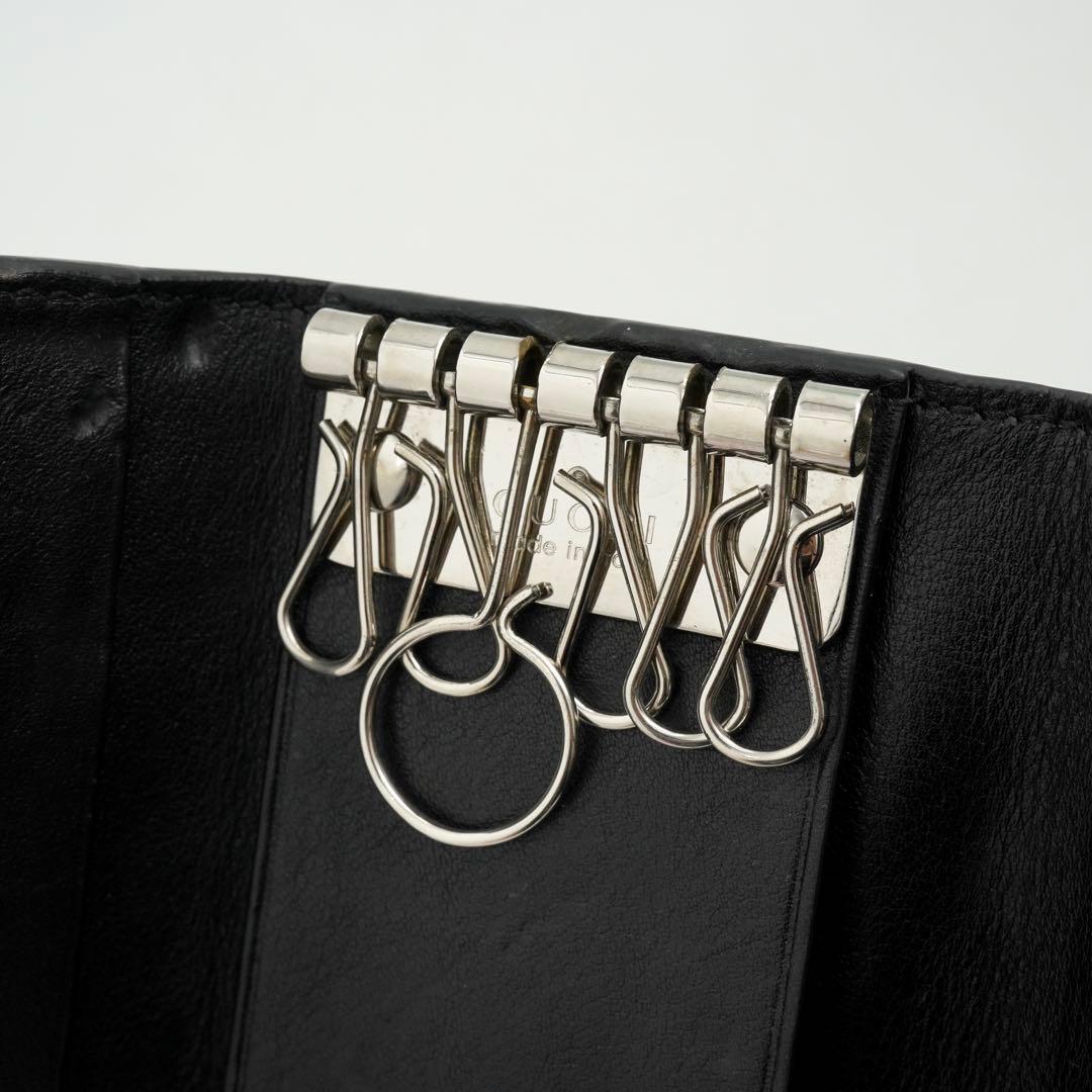 ✨極美品✨　GUCCI キーケース　6連　マイクロシマ　GG レザー　黒