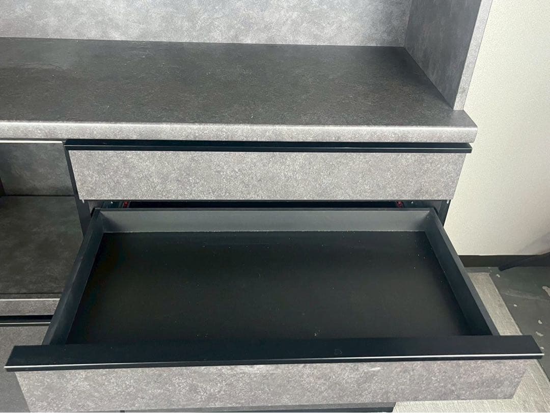 シ*ウ様 【美品】松田家具 ガバーナ 120 キッチンボード 食器棚 グレー