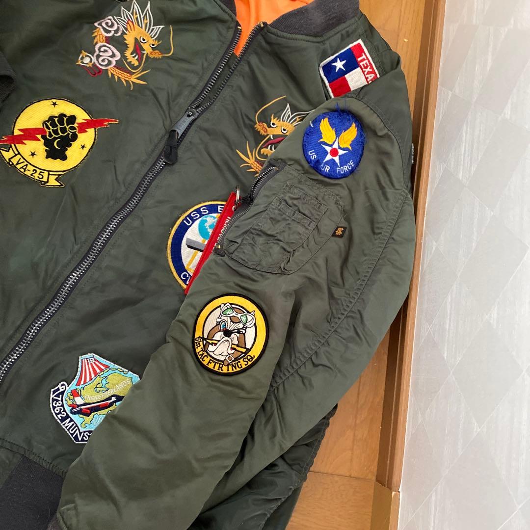 アルファ社　MA-1 スカジャン刺繍+ワッペンワーク　3L