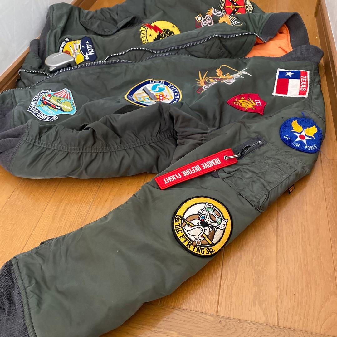 アルファ社　MA-1 スカジャン刺繍+ワッペンワーク　3L