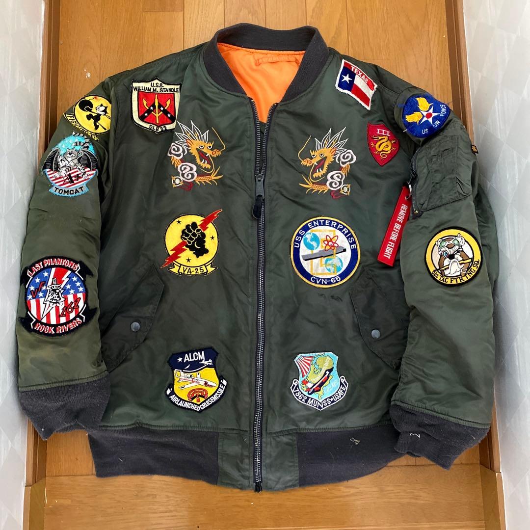 アルファ社　MA-1 スカジャン刺繍+ワッペンワーク　3L