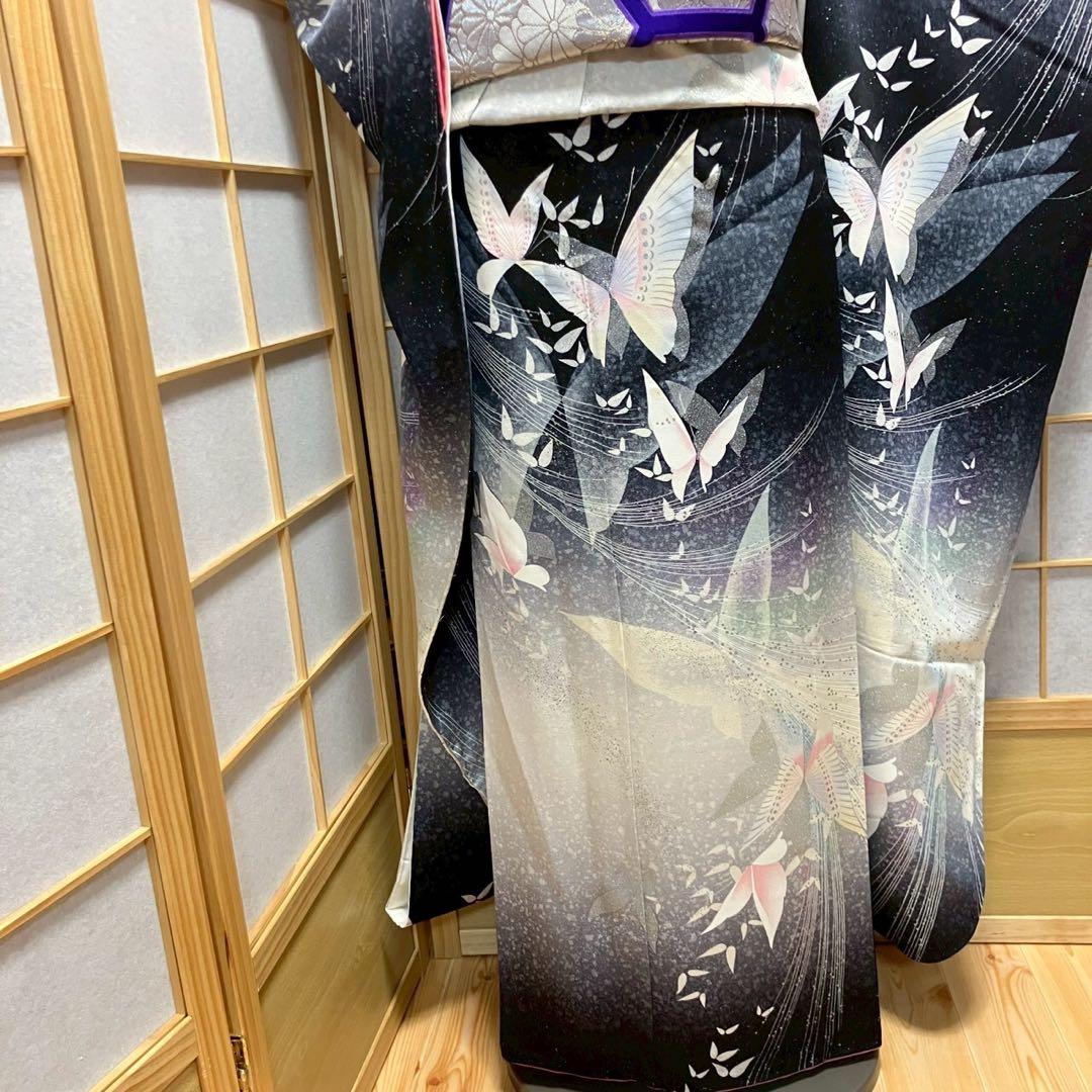 モカッチ様［7108］振袖 舞蝶文様 金銀彩 成人式 卒業式 正絹 着物 袷