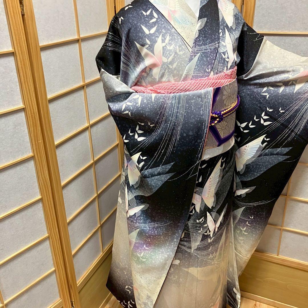 モカッチ様［7108］振袖 舞蝶文様 金銀彩 成人式 卒業式 正絹 着物 袷