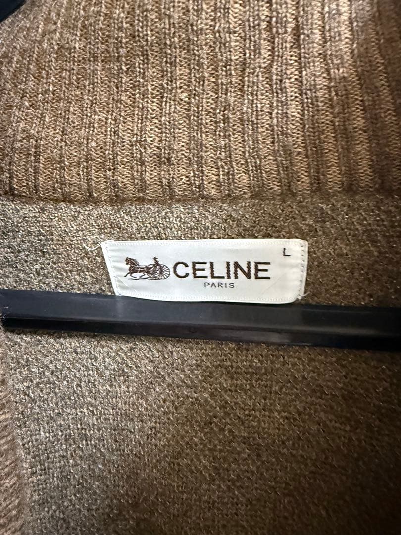 CELINE セリーヌ 幾何学模様 ロング コート L ヴィンテージ