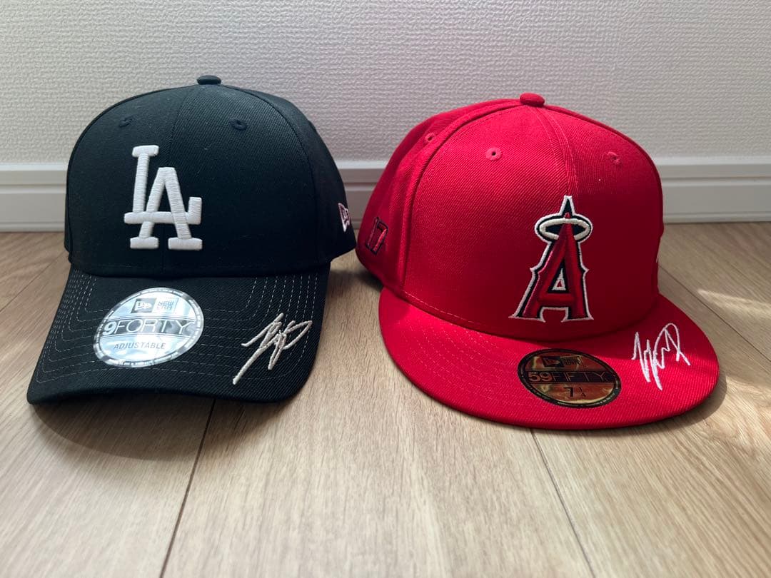 大谷翔平 ドジャース ＆ エンゼルス 3点セット 刺繍サイン入りなど