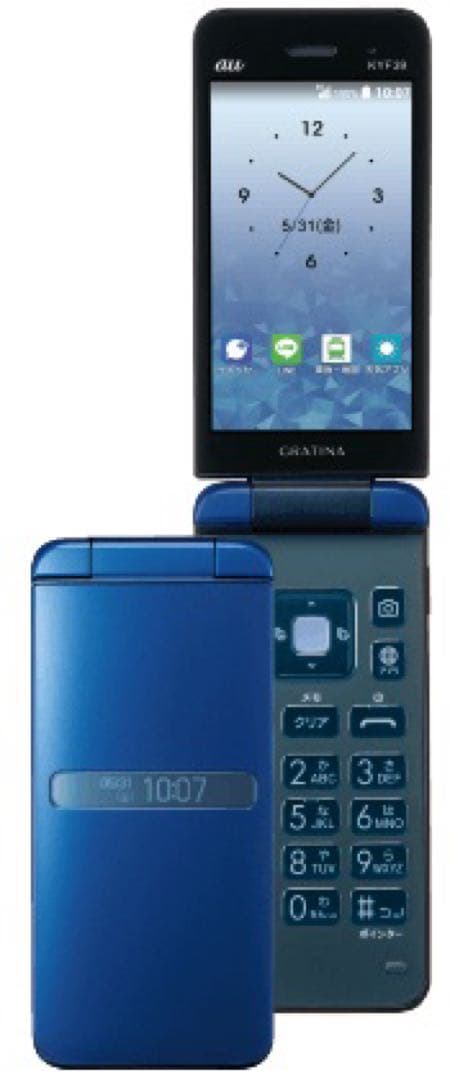 au京セラ　KYOCERA GRATINA KYF39 紺碧　ガラホ　ガラケー