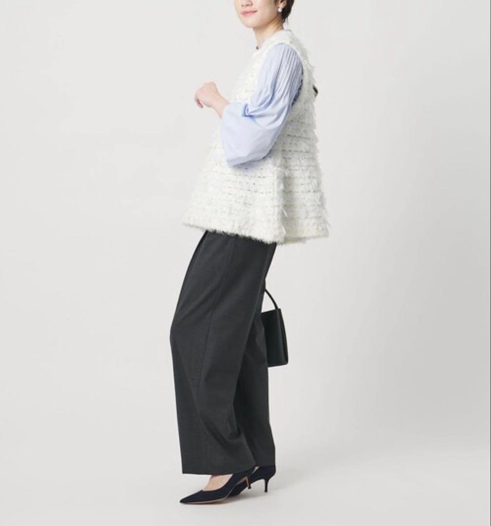 UNITED ARROWS ミックスヤーン ペプラム ベスト 今季