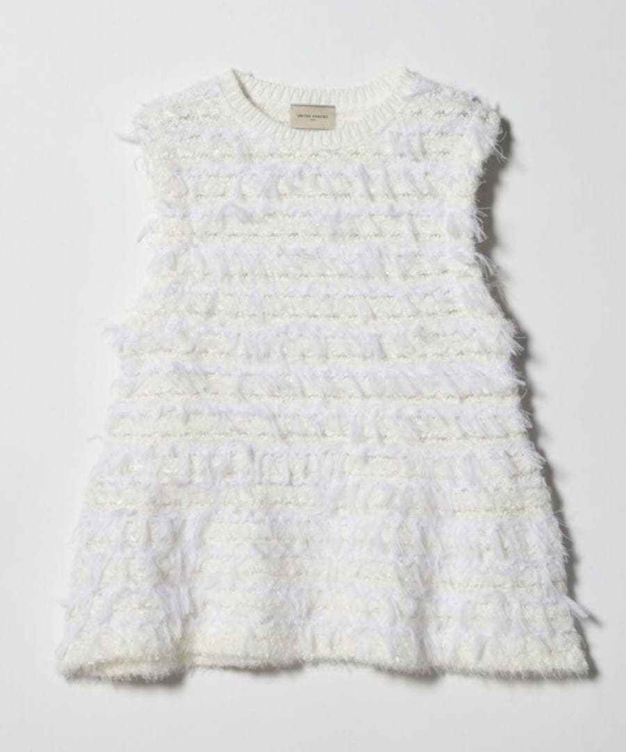 UNITED ARROWS ミックスヤーン ペプラム ベスト 今季