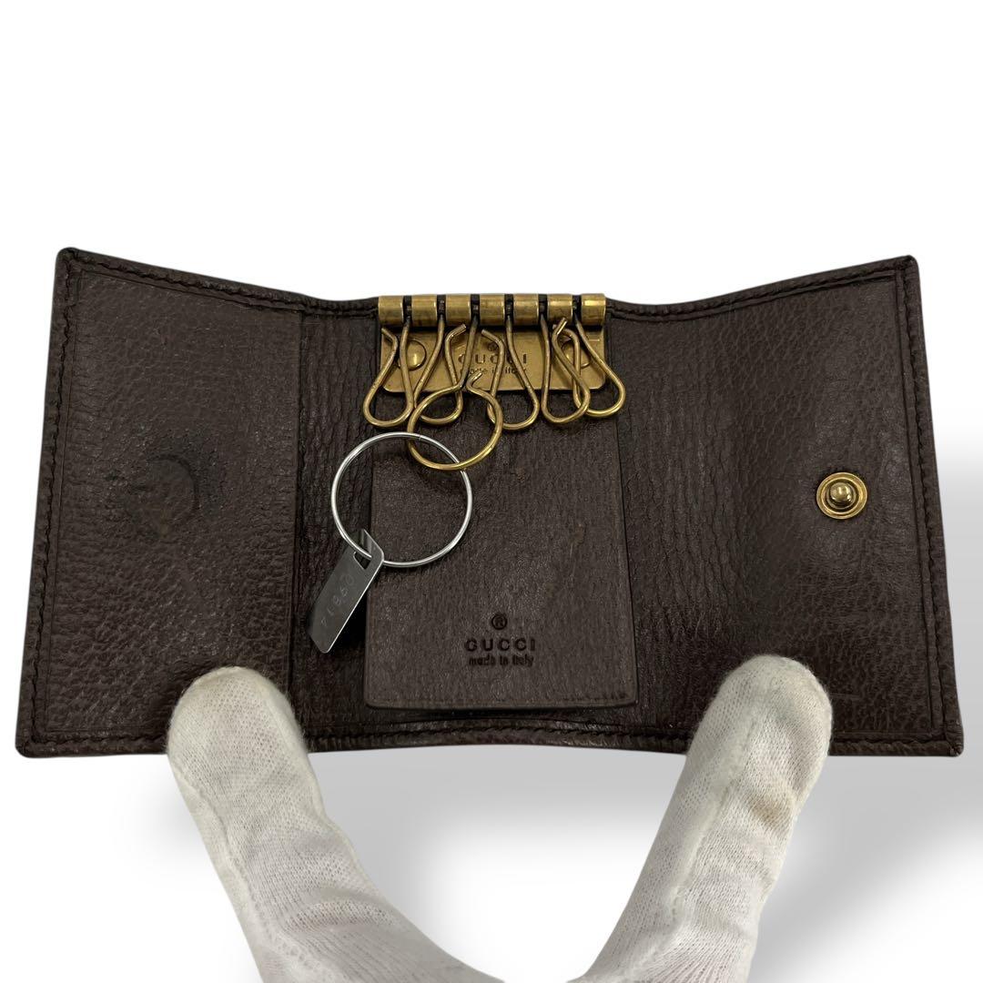 グッチ　6連キーケース　オフィディア　GGマーモント　シェリーライン　PVC