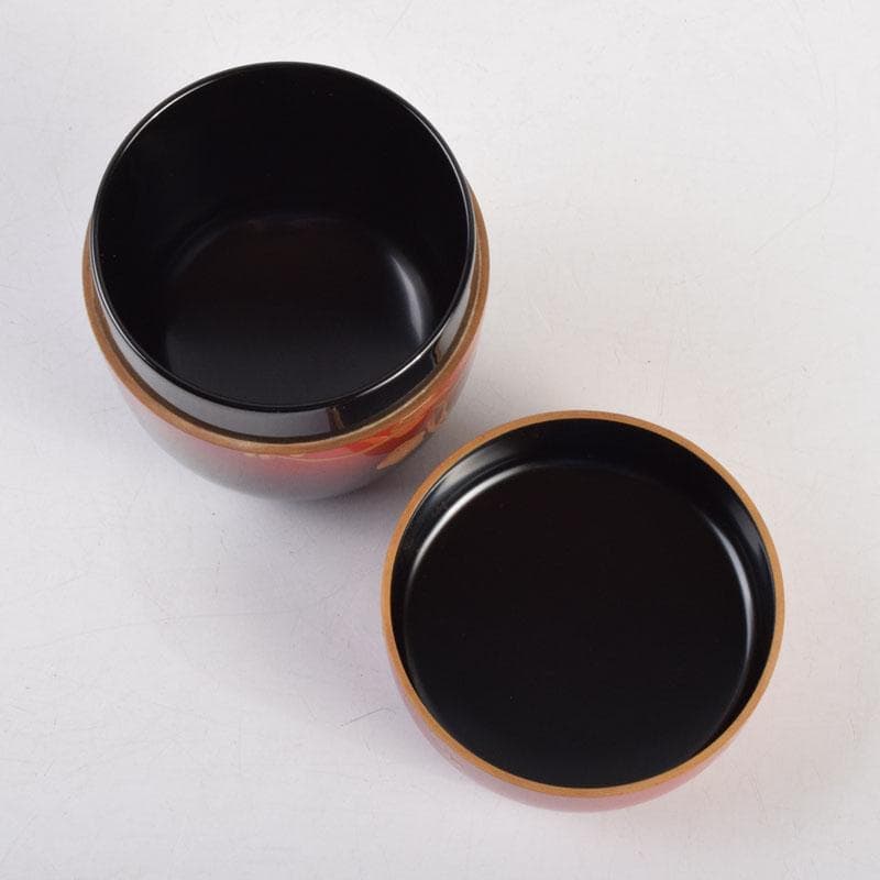 茶道具　輪島塗　正二郎作　曙梅蒔絵　棗　共布共箱　V　8852