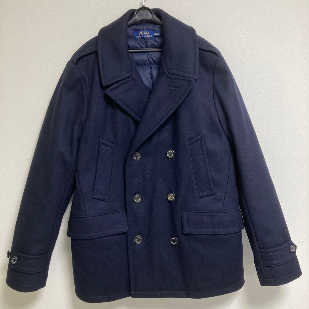 【美品】ラルフローレン ダウンPコート メルトンウール×ホワイトダック サイズL