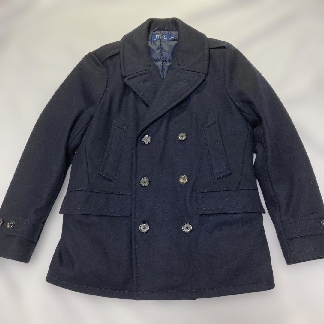 【美品】ラルフローレン ダウンPコート メルトンウール×ホワイトダック サイズL