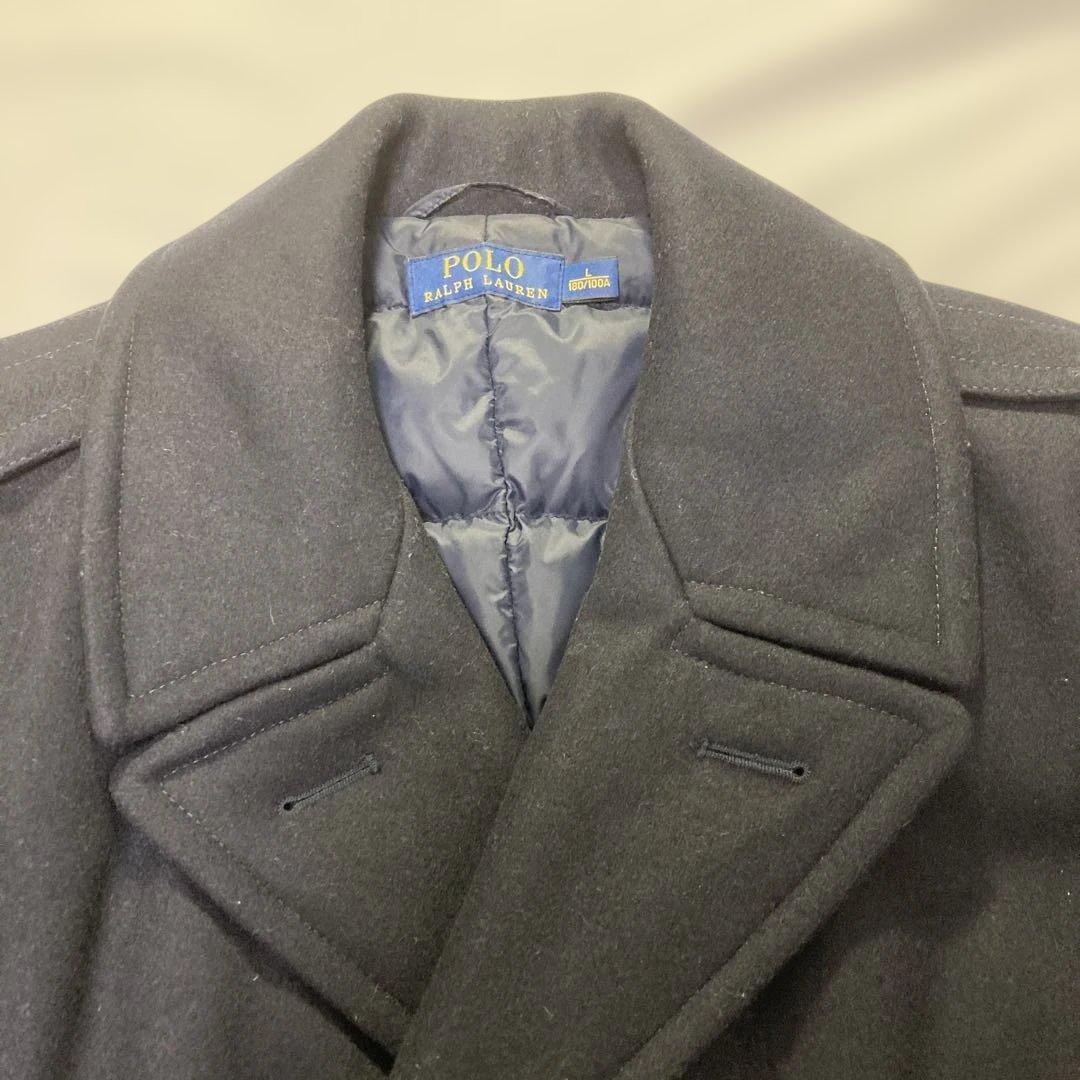 【美品】ラルフローレン ダウンPコート メルトンウール×ホワイトダック サイズL