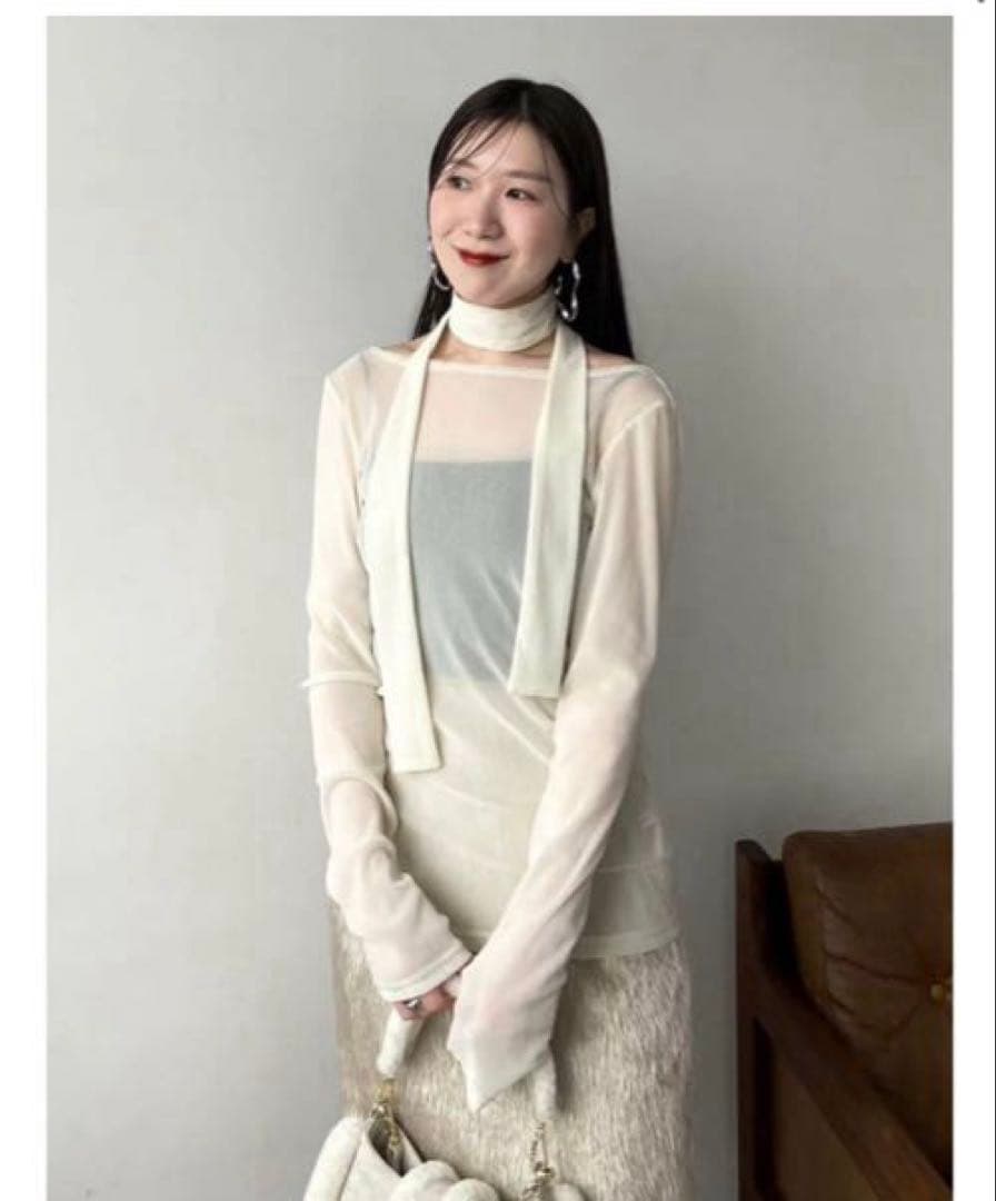 FRAY I.Dフロッキープリント2wayトップス