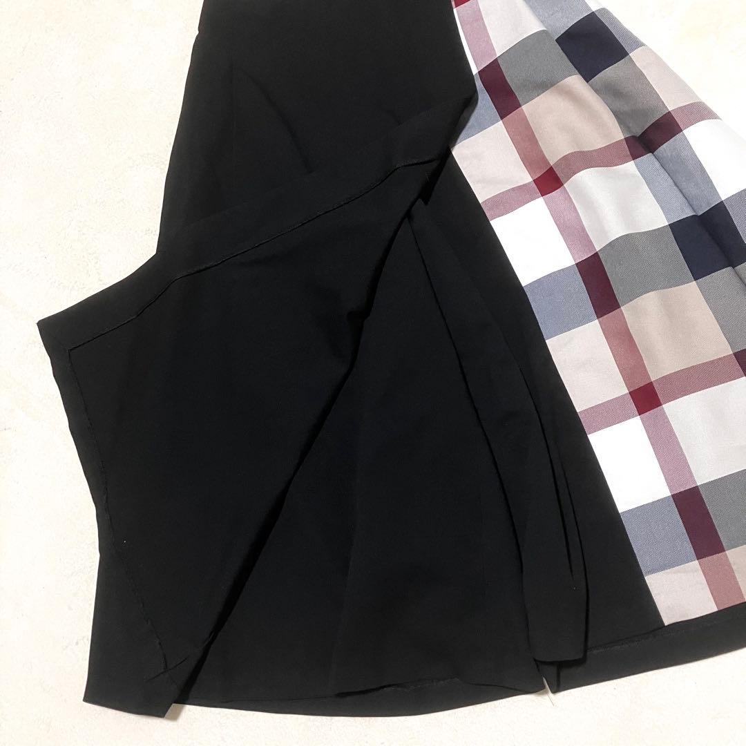 未使用級✨ブルーレーベルクレストブリッジ マットツイルストレッチスカート風パンツ