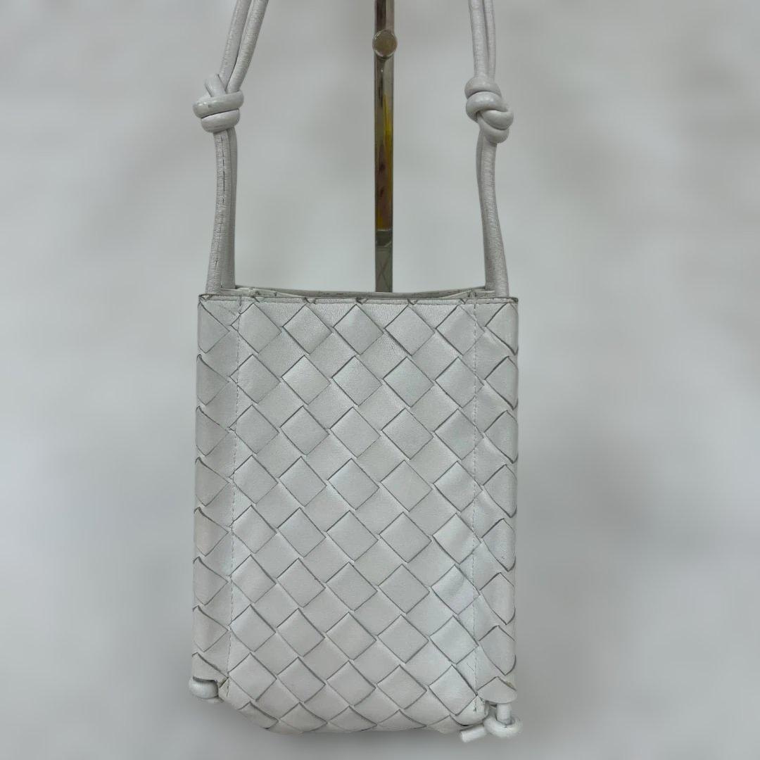 BOTTEGA VENETA ミニザノット ショルダーバッグ　ホワイト