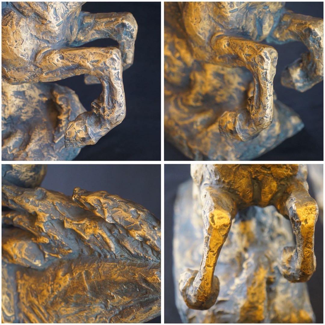 彫刻家 北村西望 作 ブロンズ像 『平和の女神』1965年 大理石台付 保証品