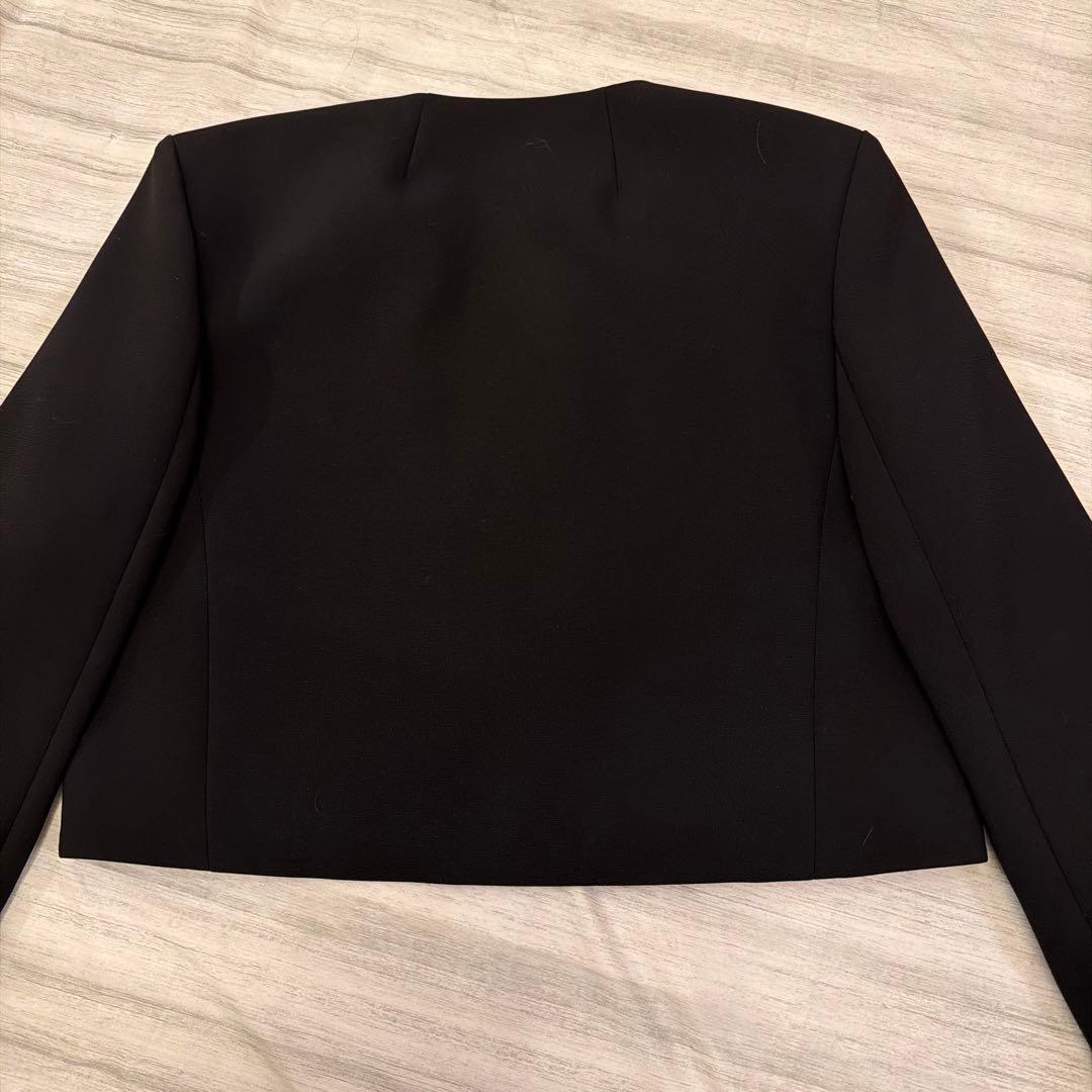 美品✨ Theory ノーカラー ジャケット クルーネック ブラック 2024