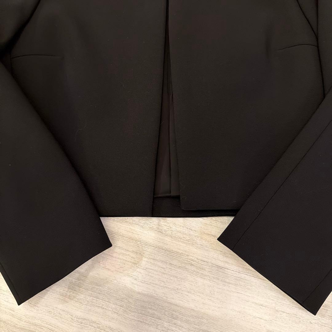 美品✨ Theory ノーカラー ジャケット クルーネック ブラック 2024