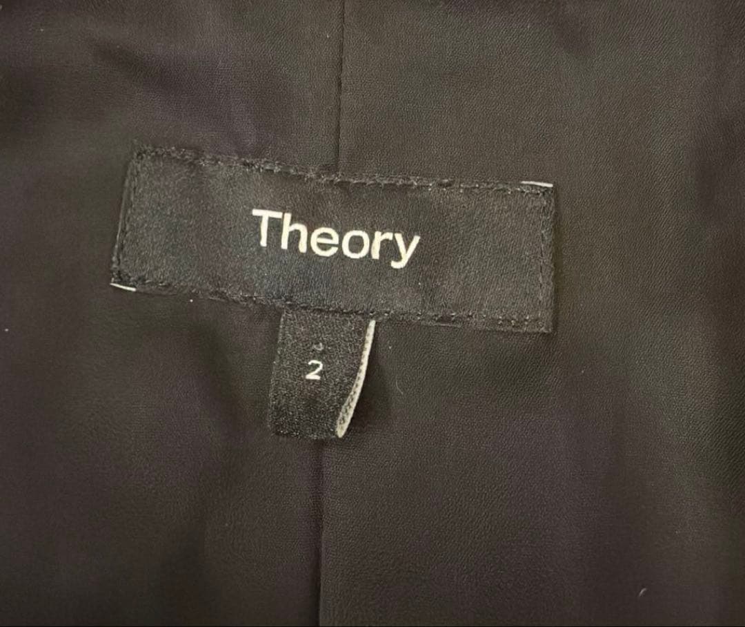 美品✨ Theory ノーカラー ジャケット クルーネック ブラック 2024
