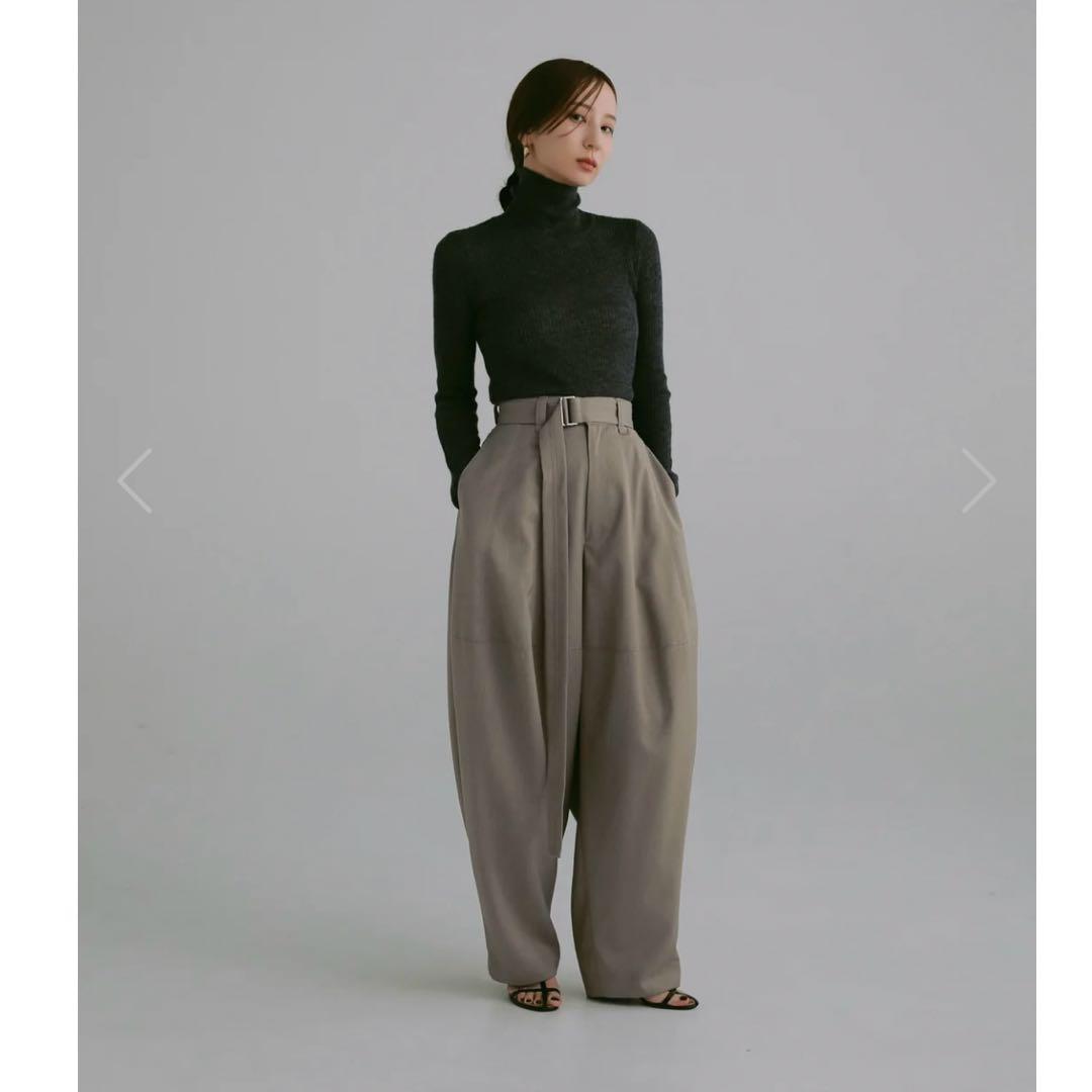 パンツ louren waist belt volume pants