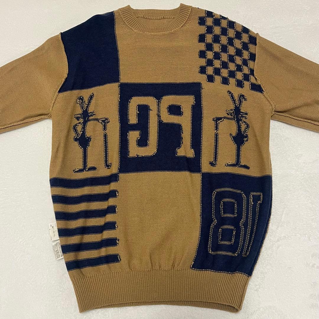 美品 パーリーゲイツ ゴルフ ニット セーター 1 89 ウール キャメル 希少