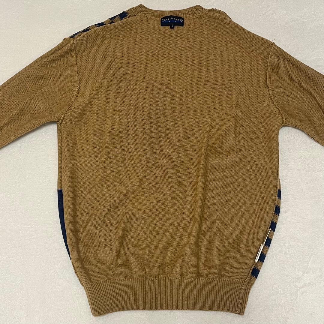 美品 パーリーゲイツ ゴルフ ニット セーター 1 89 ウール キャメル 希少