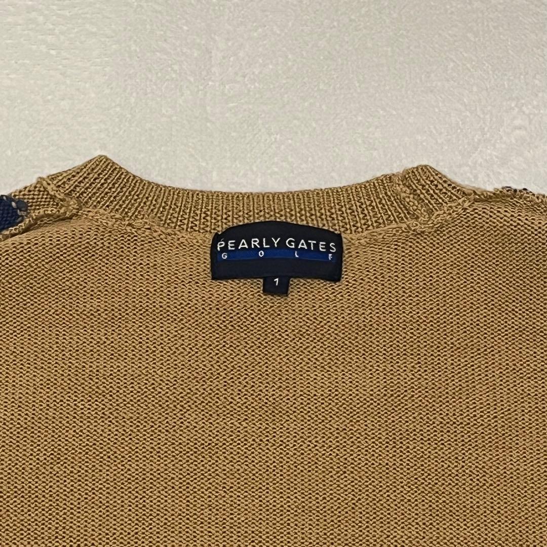 美品 パーリーゲイツ ゴルフ ニット セーター 1 89 ウール キャメル 希少