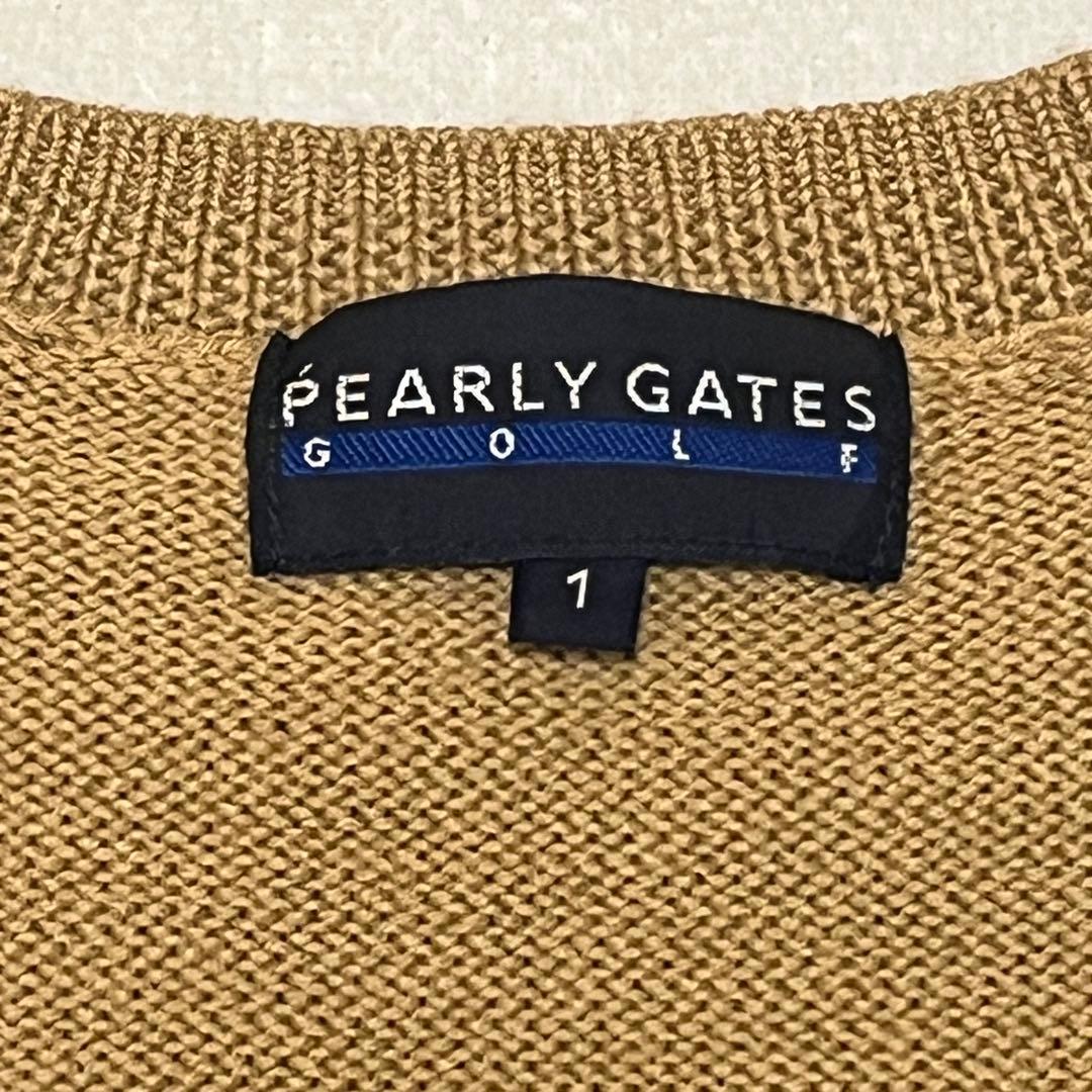 美品 パーリーゲイツ ゴルフ ニット セーター 1 89 ウール キャメル 希少