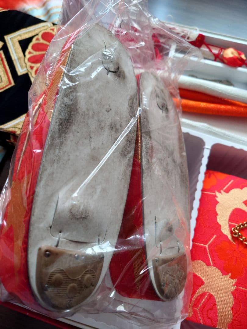 七五三　着物 長襦袢　筥迫セット　7歳　女の子　袋帯　鶴柄