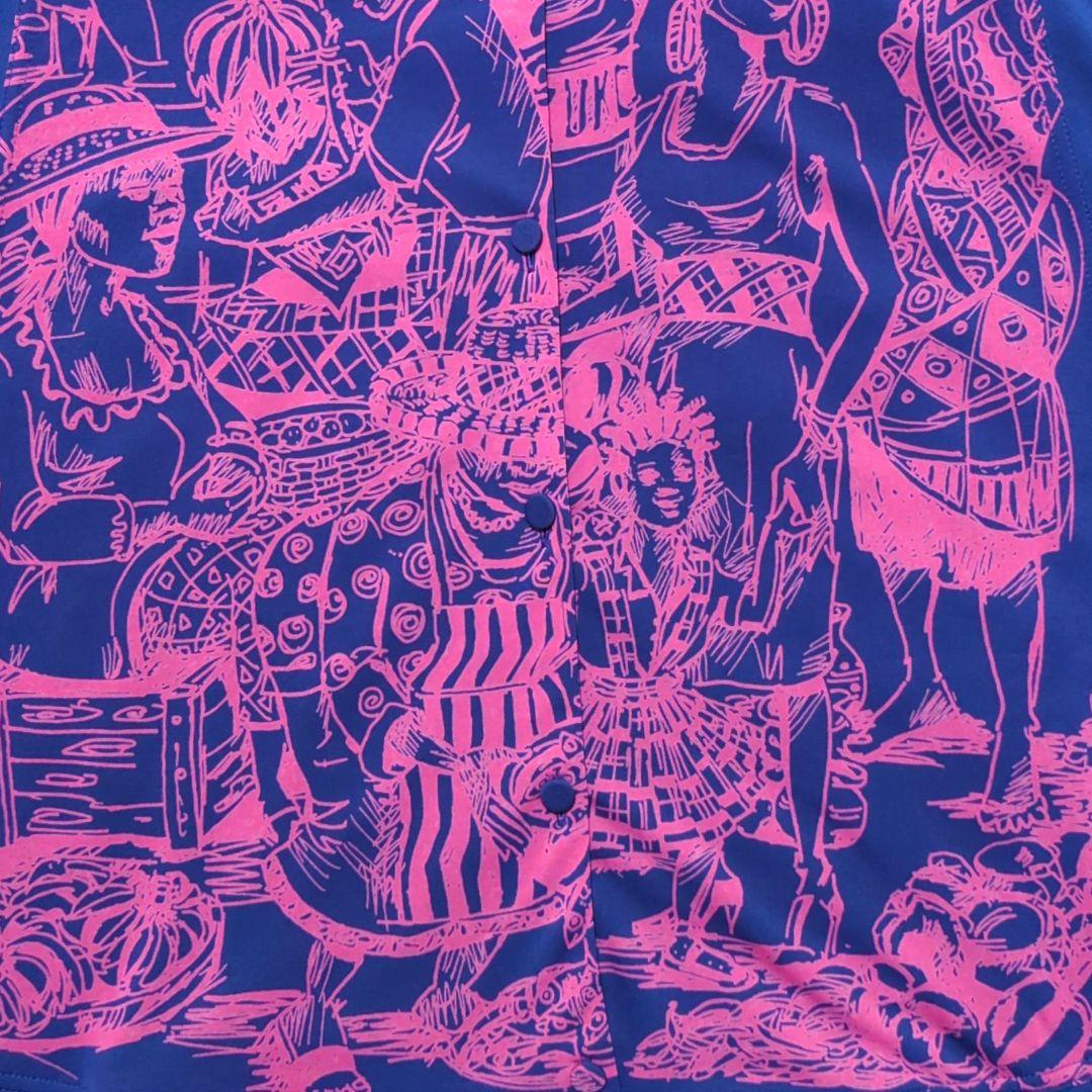 【専用】TOKUKO 1er VOL　前開きチュニック　羽織物　ピンク✕ブルー系