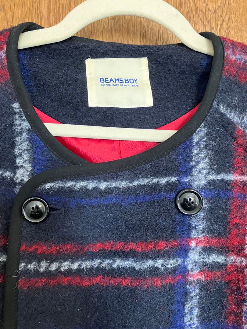 本日値下げ！BEAMS BOY スライバーニット ダブルコート ネイビー