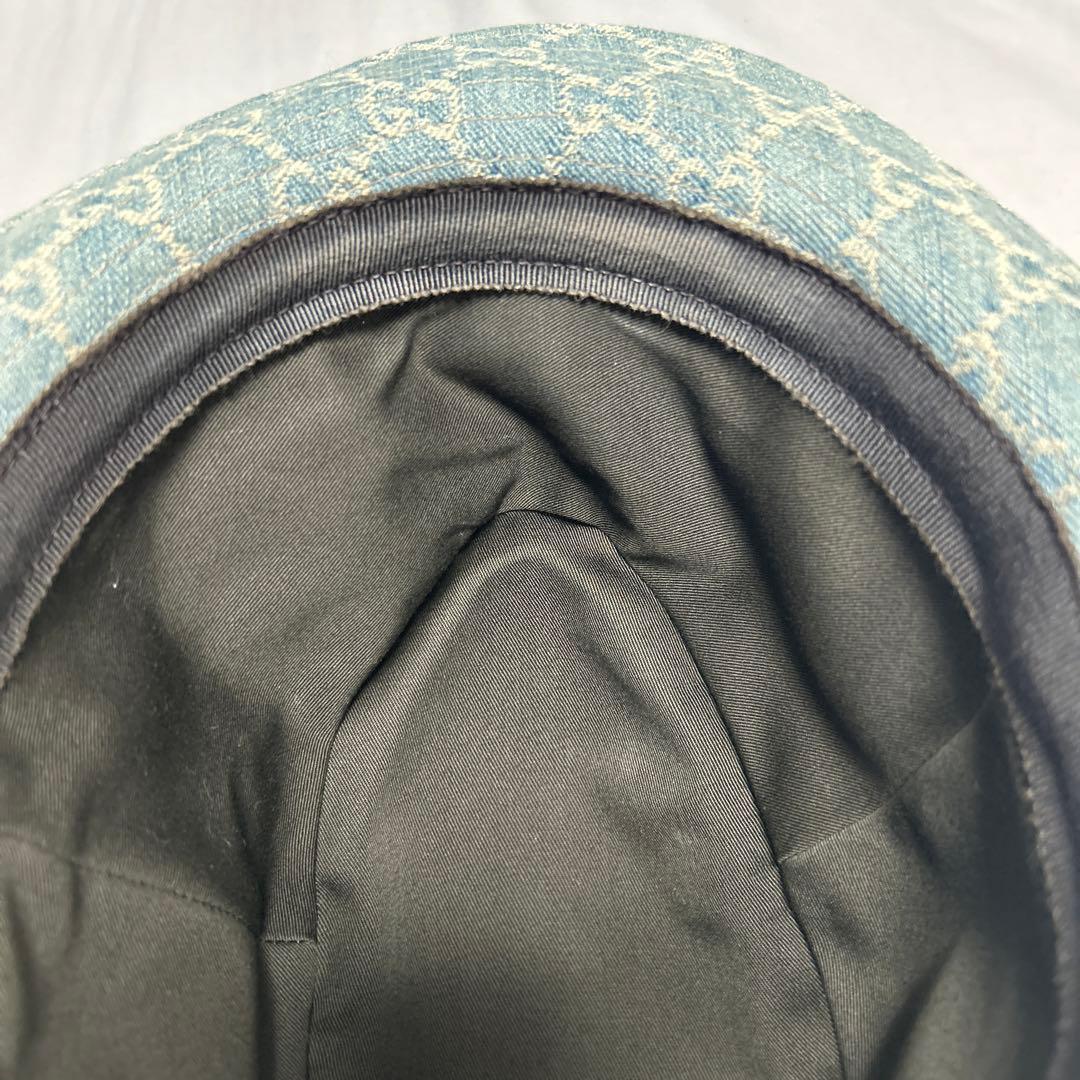 GUCCI デニムバケットハット ブラウンベルト