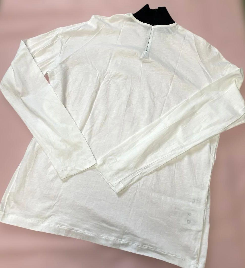 PRADA プラダ 長袖Tシャツ 白 XS タートルネック コットン 通年着用可