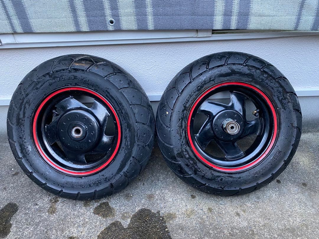 【わっしょい】ＢＷ’Ｓ50,100 鉄チンホイール 前後セット 引取り限定