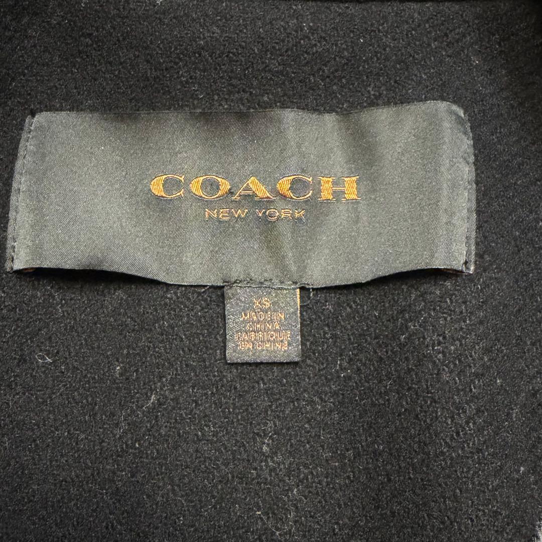 美品✨ コーチ ダブル チェスターコート XSウール アンゴラ混　黒　ブラック