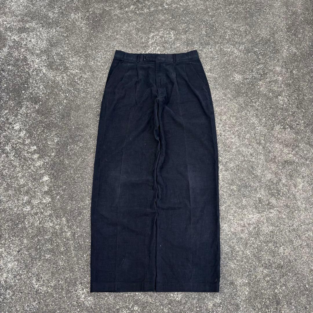 80s vintage コーデュロイパンツ 細畝 ツータック yzip