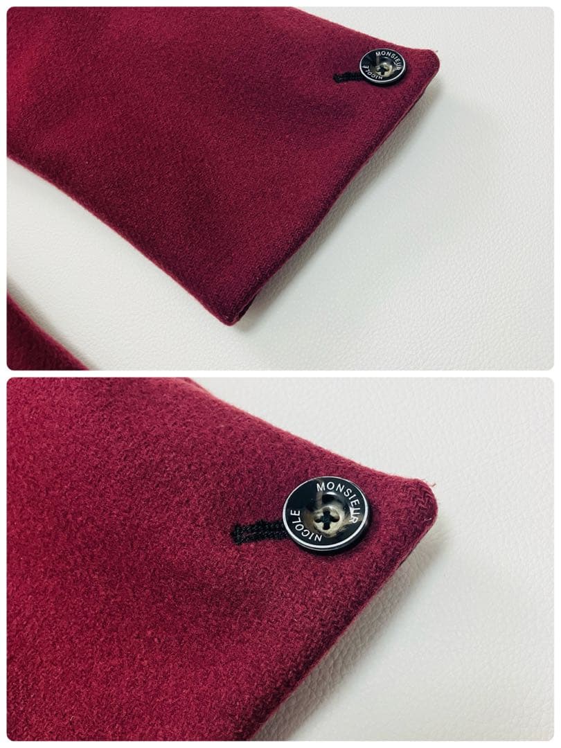 【最高級エクスクルーシブライン】　ムッシュニコル　ピーコート　裏地総柄　ボルドー