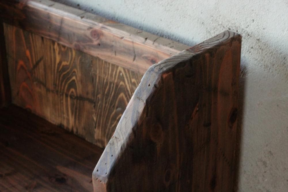 ハンドメイド　ブックシェルフ　ブックスタンド　本立て　アンティーク風　ダメージ