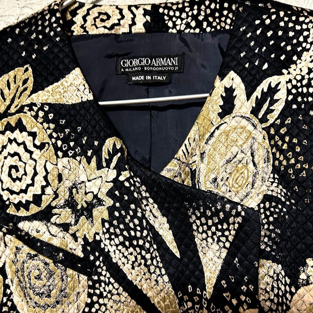 GIORGIO ARMANIジョルジオアルマーニ ノーカラージャケットイタリア製
